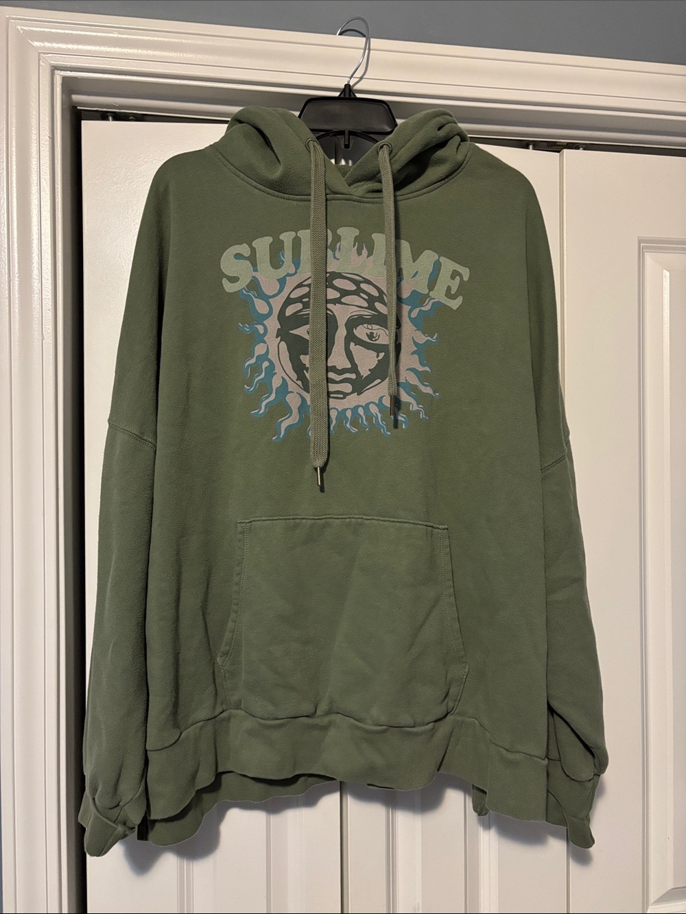 American Eagle X Sublime Hoodie Womens Medium Green Seriously Huggable